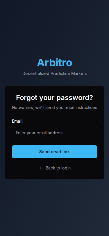 Forgot Password mobile preview