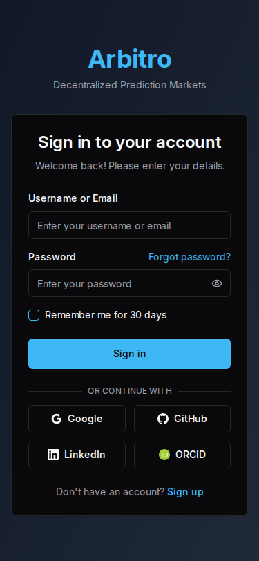 Login mobile preview