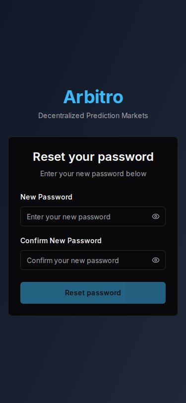 Reset Password mobile preview